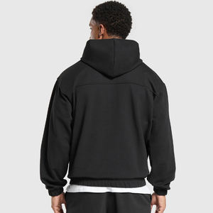 Custom Men's <b>Black</b> Pullover <b>Hoodie</b> Fleece Hooded Sweatshirt <b>Plain</b> Blank Casual Streetwear Oversized Fit - Product Image 4