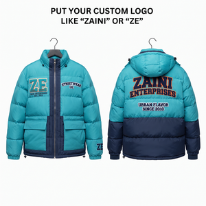 Chaqueta Acolchada Premium de 500g, Impermeable, Resistente al Viento, con Capucha, de Poliéster Ripstop, Diseño con Paneles en Azul Marino, Patrón de Camuflaje, OEM - Product Image 1