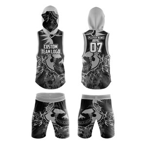 Ensemble de maillots de basket-ball personnalisés en sublimation, maillot réversible, veste à manches longues, shorts, kit sportif d'équipe - Product Image 3