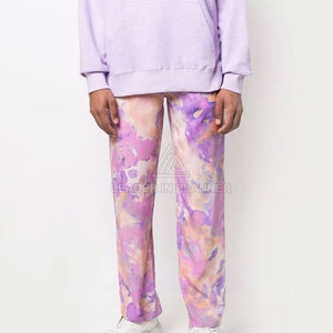 Pantalones de Pierna Recta con Estampado Tie Dye para Hombre, Cintura Elástica, Ligeros, Transpirables, Casuales, de Verano, Mezcla de Viscosa y Algodón, con Pliegues Delanteros - Product Image 2