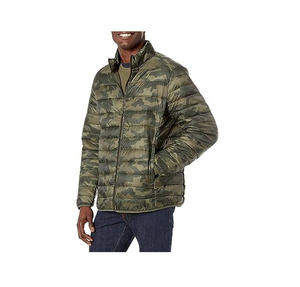 Wholesale Custom Hooded Canvas Men's Puffer <b>Jacket</b> Warm Winter Lightweight <b>Packable</b> Quilted Puffy Coat - Product Image 2