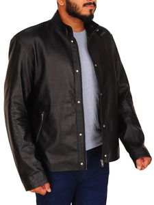 Chaqueta de Cuero PU Acolchada para Hombre de Al Nolan Enterprises, Cuello Alto, Forro de Algodón Transpirable y Ecológico, Ropa de Invierno - Product Image 4