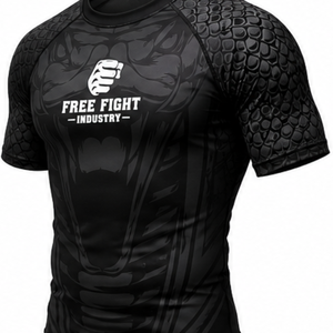 เสื้อรัดกล้ามเนื้อแขนสั้นสำหรับกีฬาต่อสู้แบบอิสระ MMA BJJ  แบบซับลิเมชั่น แห้งเร็ว UPF50+ ป้องกันแบคทีเรีย เป็นมิตรกับสิ่งแวดล้อม - Product Image 3