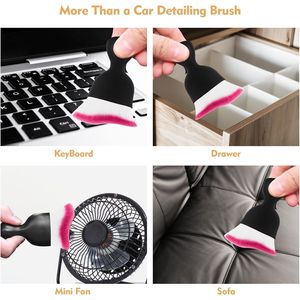 Brosses de nettoyage intérieur ultra-douces pour voiture, brosse unique pour dépoussiérer les accessoires de voiture, dépoussiéreur à poils doux, brosses de nettoyage - Product Image 6