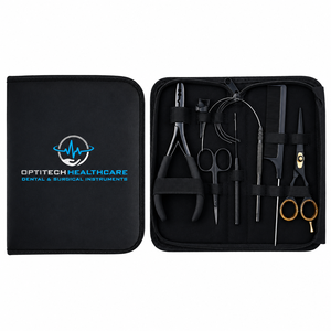 Black <b>Hair</b> Extension Tools Kit for Micro Bead <b>Crimper</b>, Loop, Hook and Scissors - Product Image 1