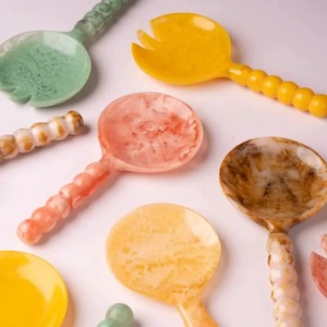 TCE Luxury Handcrafted Resin Reusable Eco-Friendly Multi-Purpose <b>Serving</b> <b>Spoon</b> Premium Decorative Cutlery Tableware Customizable - Product Image 1