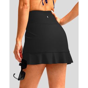 Traje de baño tankini de cintura alta con volantes y control de abdomen para mujer, con bolsillo, para fitness - Product Image 3