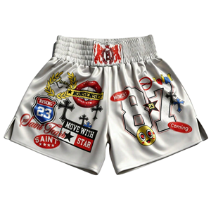 Pantalones Cortos de Muay Thai Sublimados Personalizados OEM, Pantalones de Entrenamiento de Artes Marciales de Alta Calidad, Ropa de Combate al por Mayor, Equipamiento de Gimnasio - Product Image 2