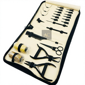 Stainless Steel Hair Professional Hair Extension Tools Black Matte Professional Nano Tip Hair Extensions Tools Kit - Product Image 1