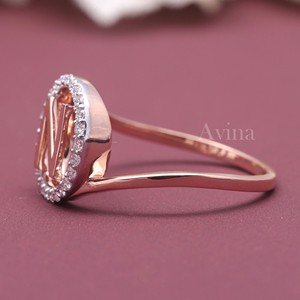Anillo con Letra Inicial N de Diamante Redondo Cultivado en Laboratorio con Certificado IGI, Oro Rosa/Blanco y Amarillo de 18K, Anillo de Diamante con Letra del Alfabeto Personalizado - Product Image 3