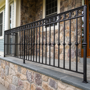 Rampe de balcon en métal, balustrade en fer forgé sur mesure, design décoratif pour villas, hôtels et maisons résidentielles - Product Image 4