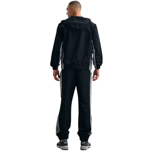 Men Full <b>Zip</b> <b>Hooded</b> Tracksuit Set Straight Leg Trousers Relaxed Fit Casual Sports Two Piece Lounge Outfit with Side Pockets - Product Image 2