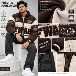 Custom <b>Men's</b> Puffer <b>Jackets</b> Embroidered Letter Logo Windproof Winter Casual Outerwear Warm Insulated Streetwear <b>Jackets</b> Supplier - Product Image 5