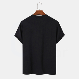 เสื้อยืดโอเวอร์ไซส์ผู้ชาย แขนสั้น ลายเรขาคณิต คอโอ ทรงลำลอง ผ้าถัก - Product Image 2