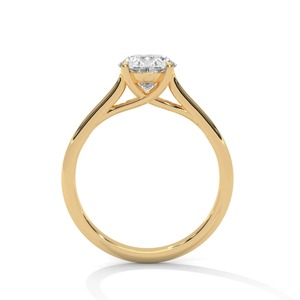 Anillo de Compromiso Solitario Ovalado de Oro Amarillo de 14K con Diamante Cultivado en Laboratorio de 2.25 CT, Clásico con Cuatro Puntas, Lujoso para Mujer - Product Image 3