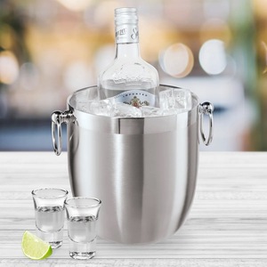 Seau à glace en acier inoxydable de qualité supérieure avec couvercle et pince, refroidisseur à glace à double paroi pour la maison, le bar, l'hôtel, le restaurant, les fêtes - Product Image 5