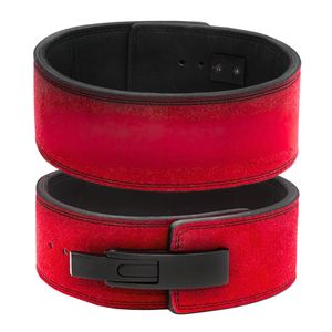 Ceinture de musculation en cuir à motif vert avec levier de réglage rapide et boucle en acier pour maintien sécurisé de la taille - Product Image 4