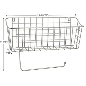 Wall-Mounted Metal <b>Rectangle</b> Modern <b>Storage</b> <b>Basket</b> - Product Image 5