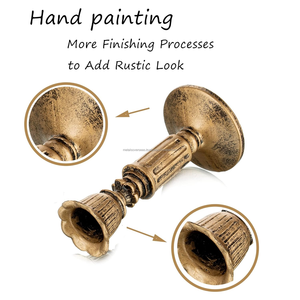 Soporte de vela personalizable hecho a mano de Metal de aluminio Vintage soporte de Pilar elegante decoración del hogar diseño elegante cumpleaños San Valentín - Product Image 2