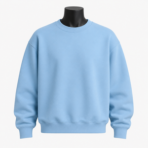 Wholesale Plain Crew Neck Sweatshirt Long Sleeve Cotton Custom Logo Oversize Embroidery Men's Sweatshirt <b>Sweater</b> - Product Image 1