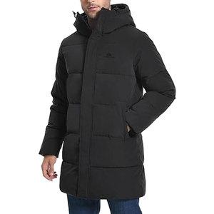 Manteau d'hiver long pour homme, à capuche, imperméable, matelassé, épais, chaud, coupe-vent, parka, pour temps froid - Product Image 1