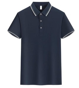 T-shirt sportif pour homme de haute qualité, tricoté, avec logo personnalisé imprimé sur le devant, couleur unie, sans motif, séchage rapide, manches courtes, polyester/coton - Product Image 3