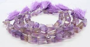 Perles de pierres précieuses en amétrine naturelle facettées en forme de pépite AAA, 9-11 mm, amétrine non polie, perles lâches irrégulières, 10 pouces, pour la fabrication de bijoux - Product Image 2