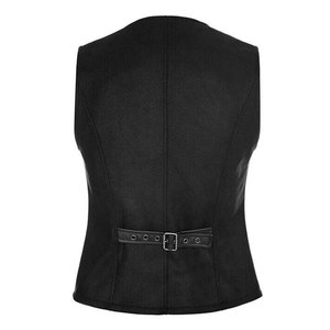 Chaleco Victoriano Steampunk Gótico de Metal y Cuero Sintético con Paneles en Contraste, Elegante para Bodas, 2026 - Product Image 3