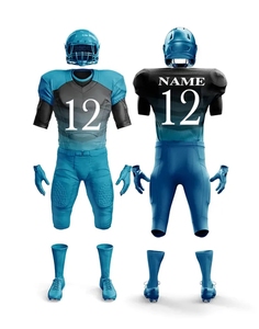 Uniformes de football américain personnalisables, 100% polyester, imprimés par transfert thermique, col en V, ajustés, pour hommes adultes, toutes saisons, séchage rapide - Product Image 6