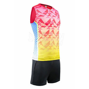 Nouvelle arrivée : uniforme de volley-ball personnalisable sans manches, col en V, confectionné en tissu 100 % polyester respirant qui garde au frais et à l'abri de l'humidité. - Product Image 3