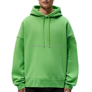 Sweats à capuche personnalisés pour hommes, 100% coton, épais, lourd, coupe ample, sweats à capuche à épaules tombantes, streetwear, sweat à capuche uni pour hommes - Product Image 2