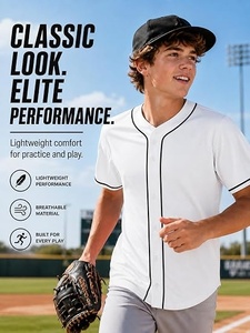 Men's Baseball Uniform Set Jersey Pants Hat <b>Socks</b> <b>Moisture</b> Wicking Short Sleeve Breathable Polyester Heat-Transfer Printed - Product Image 3
