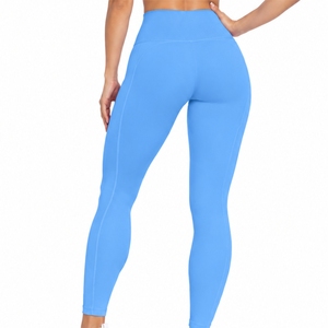 Leggings ajustés taille haute pour femme, extensibles, toucher fluide, flexibles, sculptent la silhouette, design épuré des jambes, confort taille, style actif - Product Image 2