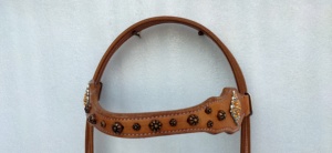 Dressage English Saddle Horse Leather Bridle with Soft Leather Padded Noseband Crystal Brow Band SS Brass <b>Fittings</b> for Riding - Product Image 4