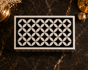 Black and White Resin Jewelry Organizer Box Chevron Pattern Storage <b>Case</b> <b>Vanity</b> Organizer for Home Display - Product Image 6