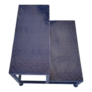 Industrial Steel Step <b>Stool</b> Blue/Green Powder Coated Two-Tier Movable Platform Structure OEM Customizable Durable Storage - Product Image 5
