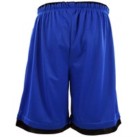 Shorts de basket-ball en maille bleue unie pour hommes avec cordon de serrage à la taille, respirants, décontractés, pour le sport