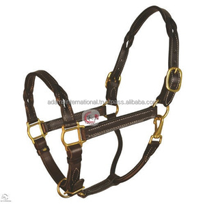 Équipement d'équitation en cuir de qualité supérieure avec double boucles rembourrées en laiton argenté et triple couture pour chevaux - Product Image 3