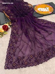 Beautiful Fancy Silk with Thread & Sequin work <b>Saree</b>-<b>Blouse</b> Collection Supplier from India Woman Fashion Ethnic Clothing - Product Image 4