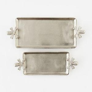 ชุดถาดสีดำ 2 ใบ ถาดเสิร์ฟตกแต่ง ชุดของขวัญ อุปกรณ์ร้านอาหารและโรงแรม งานฝีมือโลหะ - Product Image 5