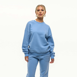 <b>Drop</b> Shoulder Loose Fit Best Quality Sportswear Cotton Terry Sweatshirts Bulk Order Premium Sale Women's Fleece Sweater Tops - Product Image 3