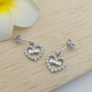 Heart 925 Sterling Silver <b>Stud</b> Earrings for Woman - Product Image 4