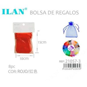 Sacchetti Regalo Ilan 10x15cm Rossi 8pz Buste per Bomboniere Matrimonio e Feste - Product Image 3