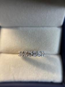 East West Moissanite Oval Cut Half <b>Eternity</b> Band <b>Ring</b> For Unisex Original 925 <b>Silver</b> Fine Wedding Birthday Party Gift For Friend - Product Image 2