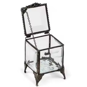 Premium Metal & Glass Jewelry <b>Box</b> Decorative <b>Trinket</b> Organizer for Rings Earrings Necklace Bracelet Vanity Dresser Display - Product Image 4
