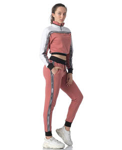 Pantalones apilados Unisex lisos de algodón con logotipo personalizado a granel, chándal de 2 piezas, conjunto de chándal para mujer, conjunto de chándal para mujer - Product Image 3