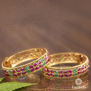For Mango Style Pearl and Diamond Religious Bangles for Party and Gift - Product Image 1
