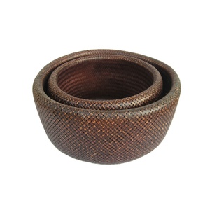 Cesta de Almacenamiento de Bambú Hecha a Mano, Forma Circular, Organizador para el Hogar y la Cocina, Ecológico, 100% Material Natural, Multifuncional, en Caja - Product Image 2