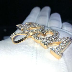 Pendentif personnalisé avec logo en moissanite VVS, testé, en argent 925, lettre initiale, style hip-hop, plaqué or de luxe - Product Image 5