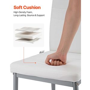 Set Moderno di 4 Sedie Laterali Imbottite in Pelle per Sala da Pranzo, Sedie Salvaspazio per Tavolo da Cucina con Dettagli Decorativi - Product Image 5